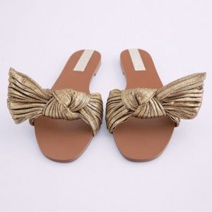 Zara Sandals with Gold Bow SZ 39 (8)